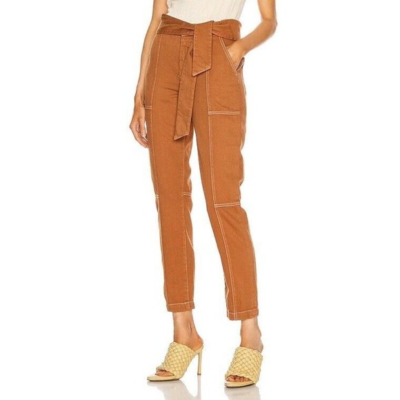 Jonathan Simkhai Denim - JONATHAN SIMKHAI STANDARD Tie Waist Straight Jeans Toffee Brown 26 NWT $295